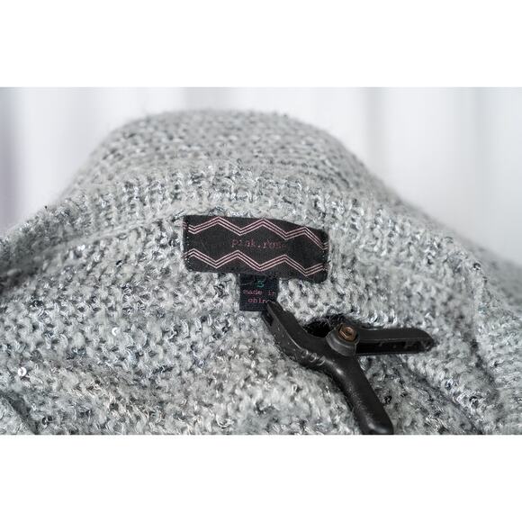 Pink Rose - light weight sweater - Silver with sequins sz S - Picture 6 of 6